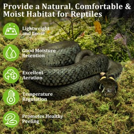 Legigo 3.5 OZ Sphagnum Moss for Reptile- 4 QT Natural Reptile Moss Terrarium Moss Substrate, Snake Tank Moss Peat Moss Reptile Bedding for Snake, Gecko, Ball Python, Frog and Orchids Plants