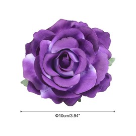 PATIKIL Rose Flower Hair Clips, 1 Pack Hairpin Floral Brooches Pin Handmade Fabric Flower Brooch for Lady Bridal Women Hat Dress Shirt Wedding, Dark Purple