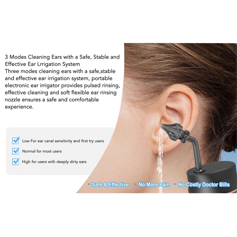 Ear Cleaner Ear Wax Removal Kit Waterproof Electric Ear Irrigation