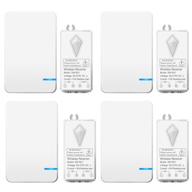 NineLeaf 4Pack Wireless Light Switch and Receiver Kit, Wireless Light Switch for Wall, No Wiring, Mini Light Switch, No WiFi, No Battery Required, Simple Installion, for LED Lamps Lighting Fixture