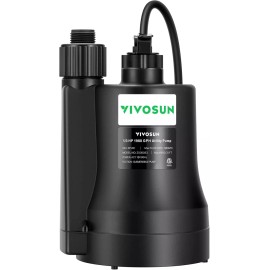 VIVOSUN 1/3HP 1/4HP 1/5HP Submersible Water Pump Utility Pump Sump w/ 10ft Cable - 1/3HP-1980 GPH