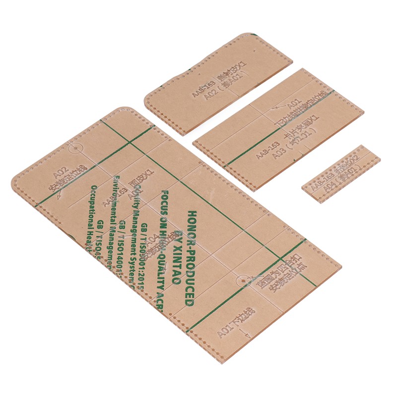 4Pcs Acrylic Templates Durable Reusable Transparent Clear DIY Leather Models