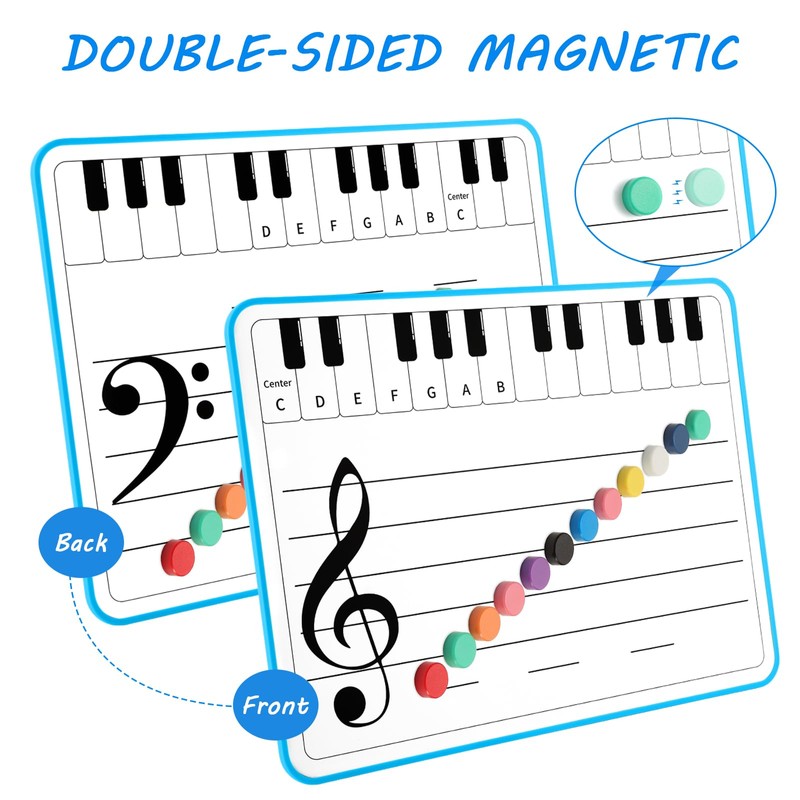 6 Pack Magnetic Music Staff Whiteboard 9'' x 12'' Mini