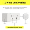 Minoston 800 Series Zwave Dual Outlet Plug, On/Off Z-Wave Repeater