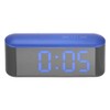 Thermometer Electronic Mirror Surface Digital Alarm Clock With Snooze (Blue