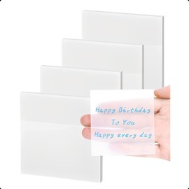 4 Pack Transparent Sticky Notes, 3x3 inch Clear Sticky Notes Waterproof, Self-Adhesive Translucent Sticky Note Pads, 200 Sheets Memo Sticker, See Through Sticky Note for Books Annotation/Office/School