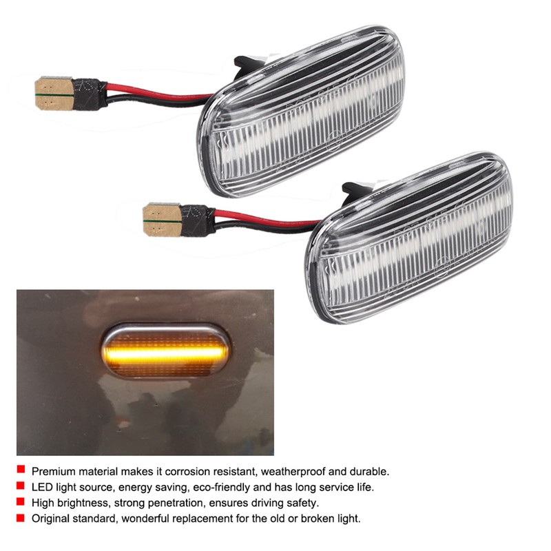 1 Pair Fender Side Marker Lamp Turn Signal Light 12V