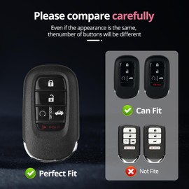 QfungYe for Honda Key Fob Cover with Keychain. No Screws Required for Installation. Compatible with 2022-2025 Honda Civic Accord HR-V Pilot CR-V Odyssey (Sakura Pink)