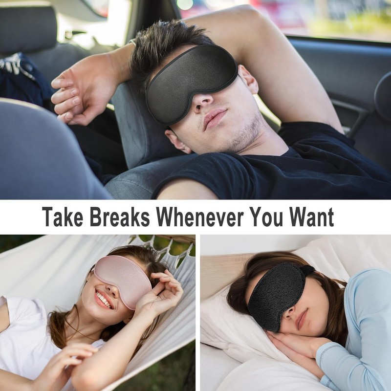 Grsta Sleeping Mask for Side Sleepers, 100% Light Blocking Sleeping