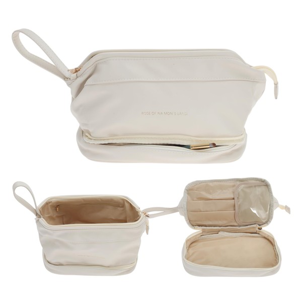 GLIDESMOOTH Makeup Bag, Double Layer Travel Cosmetic Bag for Women,