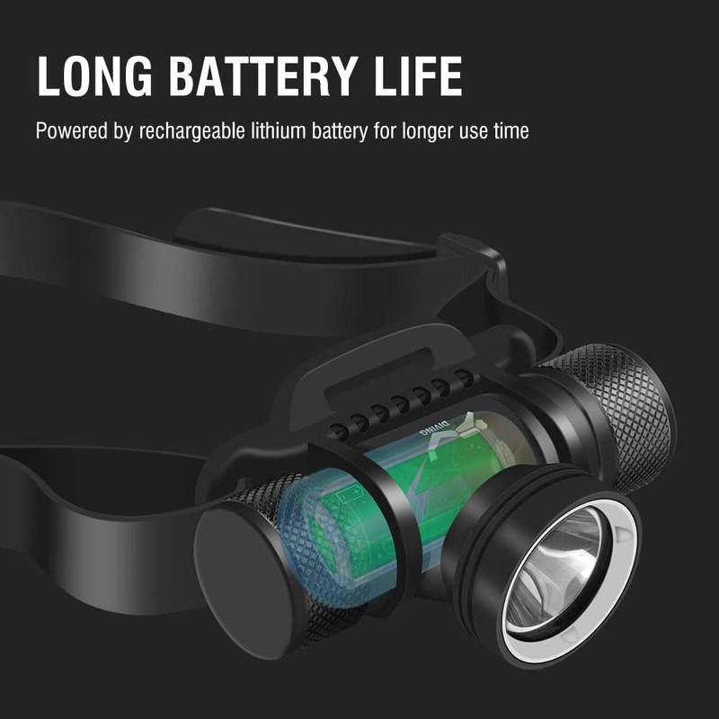 WINDFIRE Luce Frontale subacqueo, 5000 Lumens, 5 Modalità, IPX8 Impermeabile,