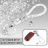 X AUTOHAUX Faux Crystal Keychain Ring Key Fob with Bling