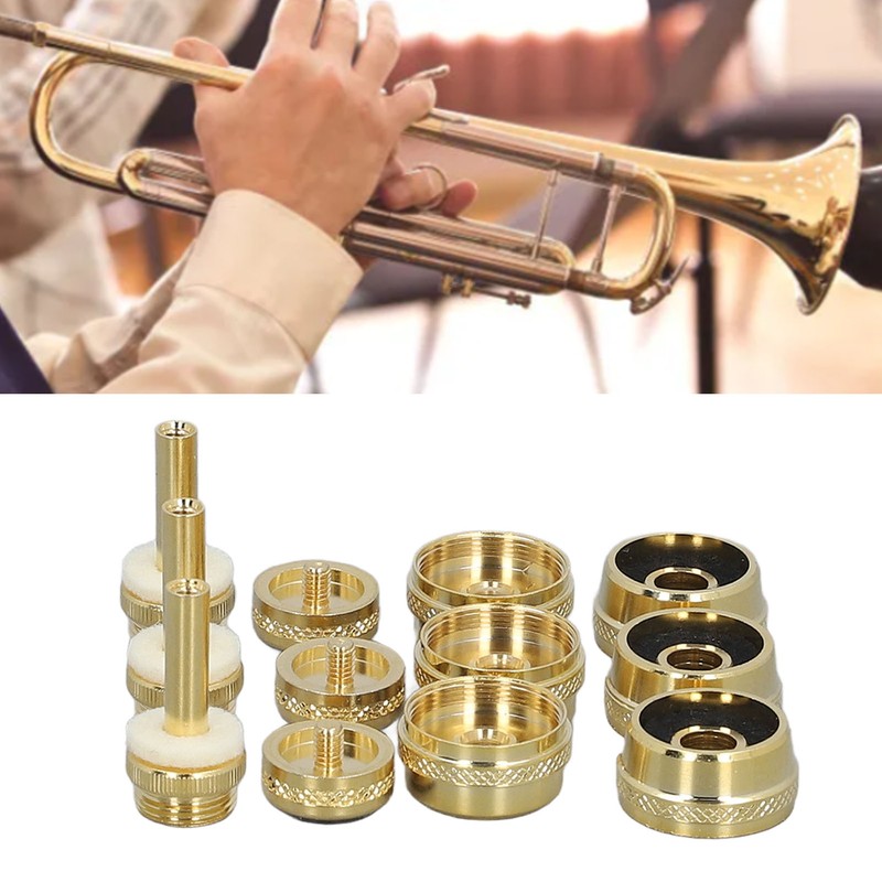 12 Pcs Set Trumpet Valve Finger Button Cap and Rod