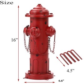 Phaxth 16" H Metal Fire Hydrant for Dogs to Pee On, Vintage Small Dog Fire Hydrant Pee Post for Outdoor Garden Decor