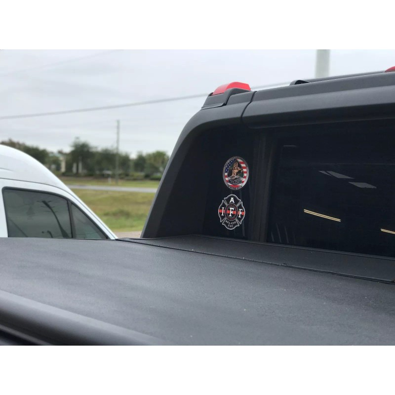 IAFF Firefighter The Thin Red Line Window Decal Stickers Fire