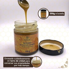 Honey - Propolis honing, royal jelly and pollen x 250 g. Booster in the morning, the best stimulator for the human body. Propolis energising and invigorating for the vital powers of the body.