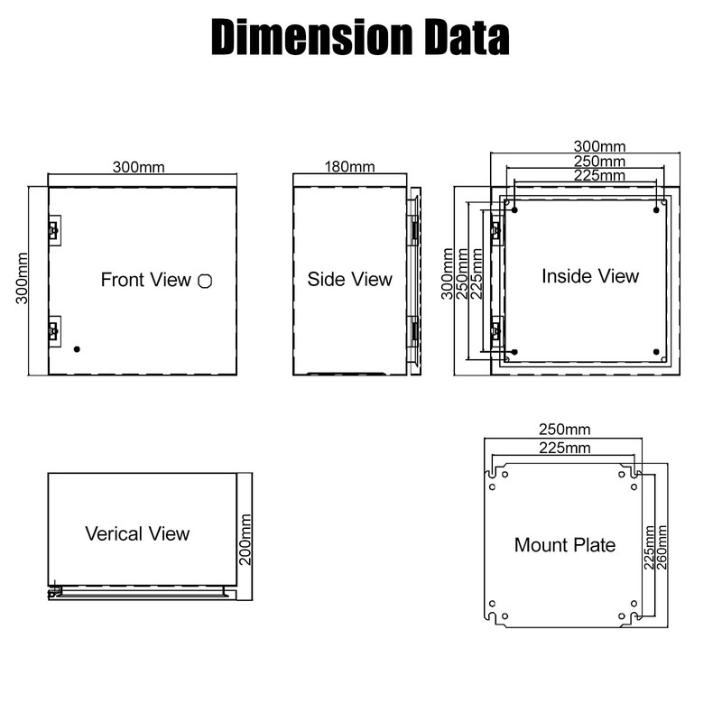 LeMotech Electrical Box 12 x 12 x 8 inch Junction