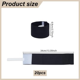 WEBEEDY 20 Pcs Black Armband Funeral Mourning Armband, 34x6.9cm/15.33x2.72'' Elastic Strap Adjustable Mourning Armbands for Badges Arm Sweat for Football Basketball Sports Supplies Costume