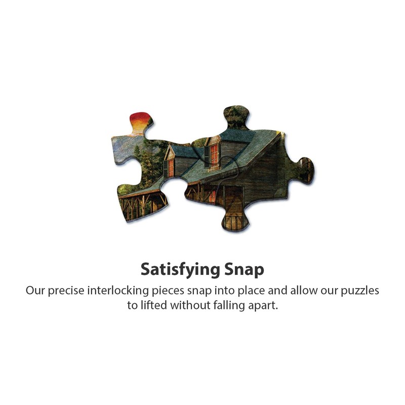 Springbok's 1000 Piece Jigsaw Puzzle Cabin Evening Sunset - Made