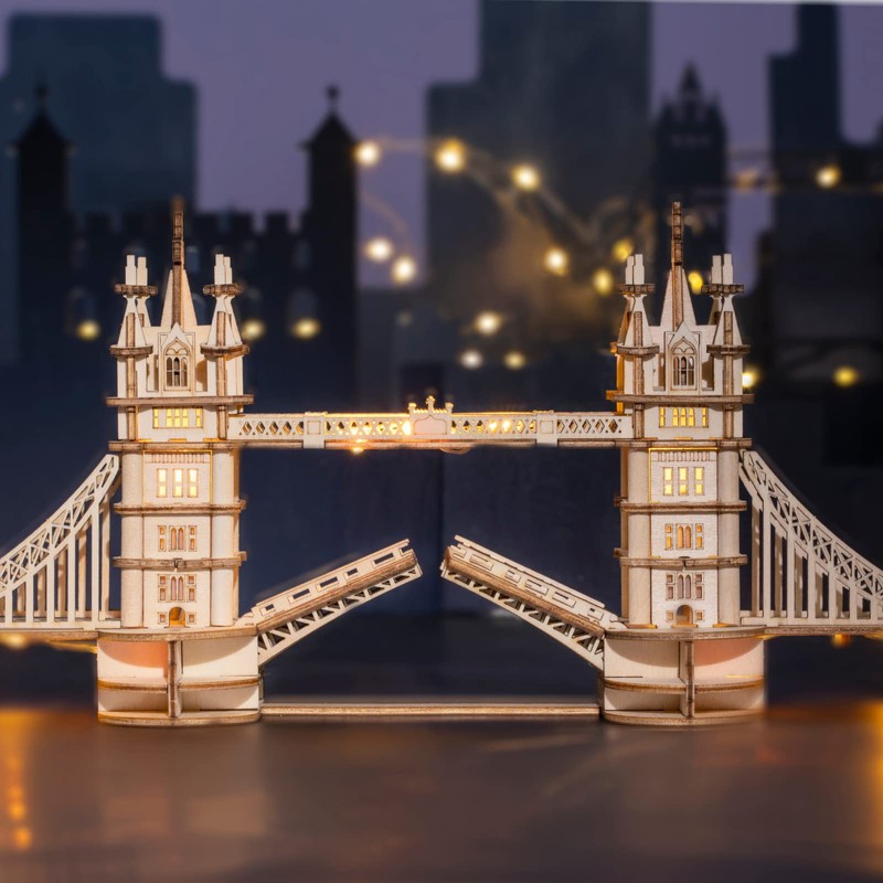 Rolife 3D Puzzle Tower Bridage, Adult Wooden Puzzle Model Kits