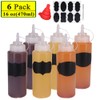 Belinlen 6 Pack 16 oz Plastic Squeeze Squirt Condiment Bottles