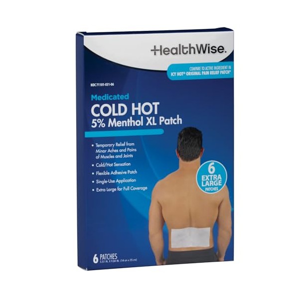HealthWise HealthWise Cold Hot Medicated Menthol XL Patch | 5%