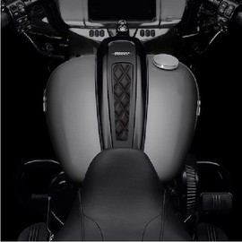 Kustom Cycle Parts Aftermarket Faux Leather Stitching Design Plastic Dash Panel Console Insert! Fits Harley Davidson 21+ Street Glides & 21+ Road Glides. Easy Install! (Black Stitching)