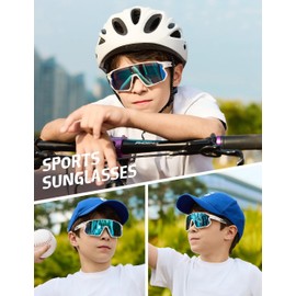 BIRCEN Kids baseball Sunglasses for Youth - Boys Girls Polarized Sports Sun Glasses UV Protection for Cycling Age 5-12