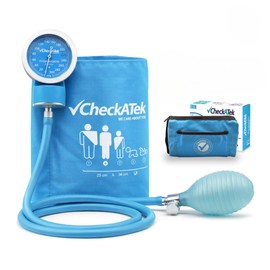 Checkatek Baumanómetro Aneroide Manual Eco para Adulto, Medidor de Presión Arterial de Brazo con Brazal Ajustable, Manómetro de Fácil Lectura,...     