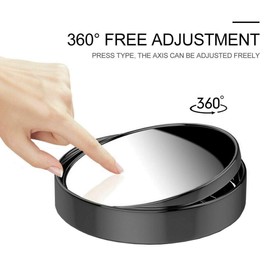 2 pcs Blind Spot Mirrors, 2" Round HD Glass Convex 360° Wide Angle Side Rear View Mirror with ABS Housing for Cars SUV and Trucks, Black, Pack of 2
