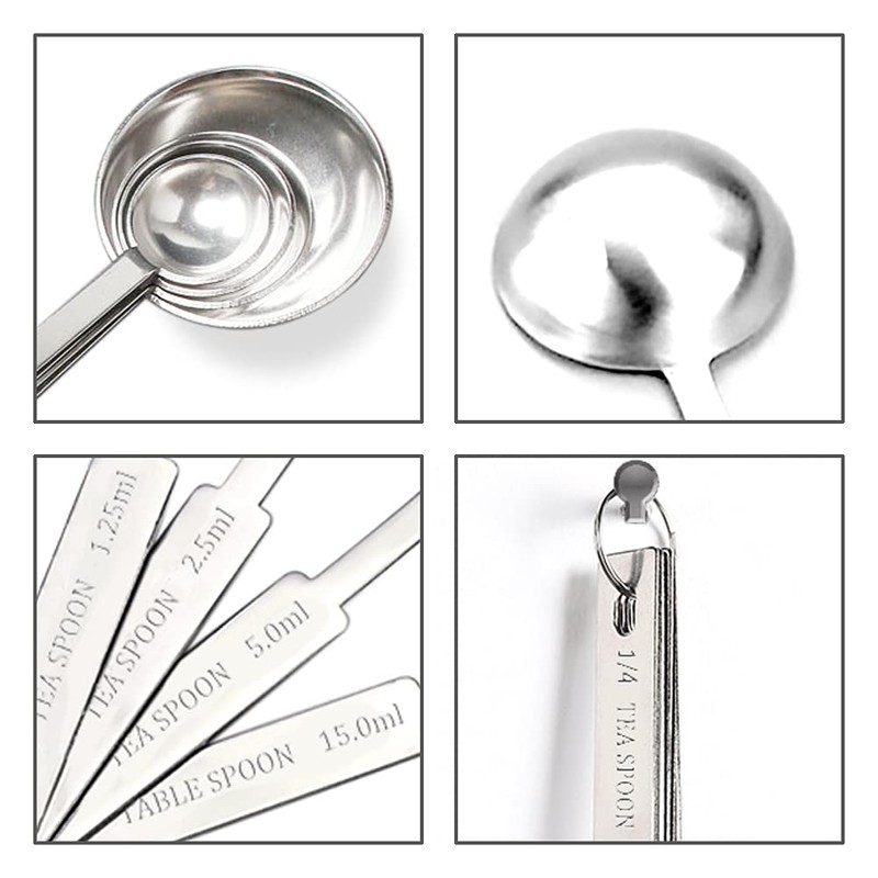 Stainless Steel Measuring Spoons Sets,4 Pieces Metal Measure Spoon for
