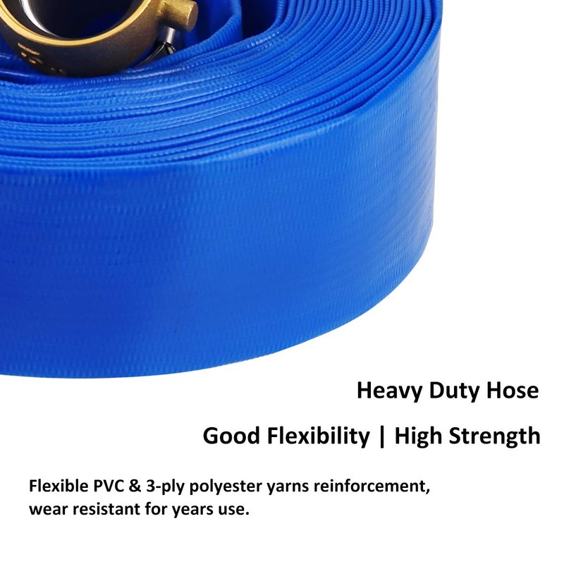2" x 100ft Blue PVC Backwash Hose for Swimming Pools,