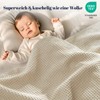 PHF 100% Cotton Waffle Blanket, Cuddly Blanket, 130 x 150