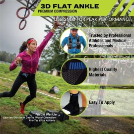 Pro-Tec Athletics 3D 평평한 발목 지지 맞춤형 핏 통기성 원단 지지력과 유연성을 위한 다방향 신축성 [XL] Pro-Tec Athletics 3D Flat Ankle Support Custom Fit Breathable Fabric for Support and Flexibility Multi-Directional Stretch [XL]