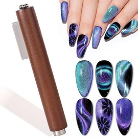HYWWPFLAY 3 IN 1 Cat Eye Nail Magnet for Nail Art Cat Eye Gel Nail Polish Magnet Strong Magnetic Wand Cat Eye Magnet for Nails Manicure Design Tools DIY Salon Accessories