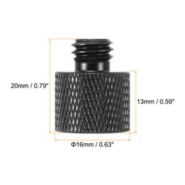 PATIKIL Microphone Stand Adapter, 3/8 Male to 3/8 Female Camera Screw Adapter for Microphone Tripod Stand, Black, 4pcs
