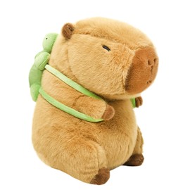 Capybara Plush Toy,Cute Capybara Stuffed Animal,Soft Brown Capybara Plushie,Gifts for Boys and Girls (Capybara Turtle, 7.8 inches)