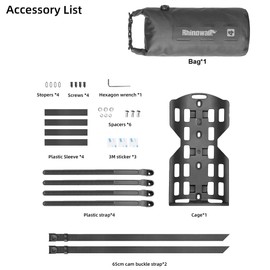 Rhinowalk Bike Front Fork Bag Waterproof Bicycle Pannier Heavy-Duty Rack Pouch with Air Valve and Reflective Design, Cycling Bag for Mountain Bike & E-Scooter (7L, 1pc Black)