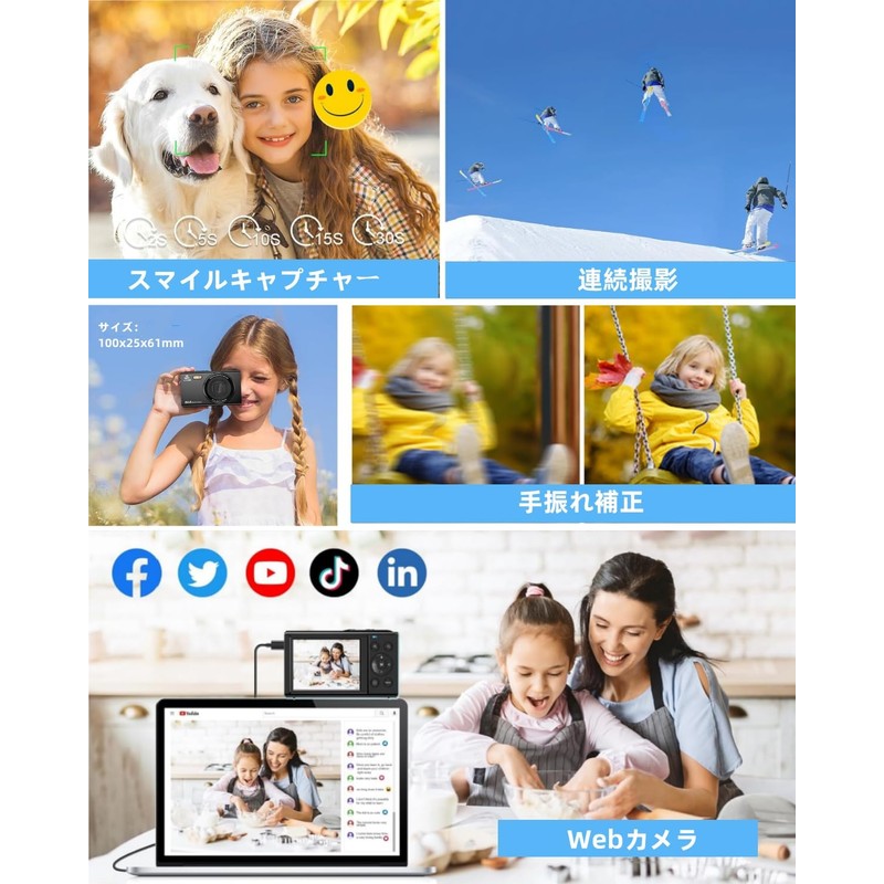 YULINJIA Digital Camera 4K Transmitting to Smartphones, Digital Camera, WIFI