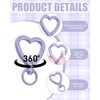 20Pcs Mixed Heart Keychain Clip Heart Carabiner Key Chain Hooks