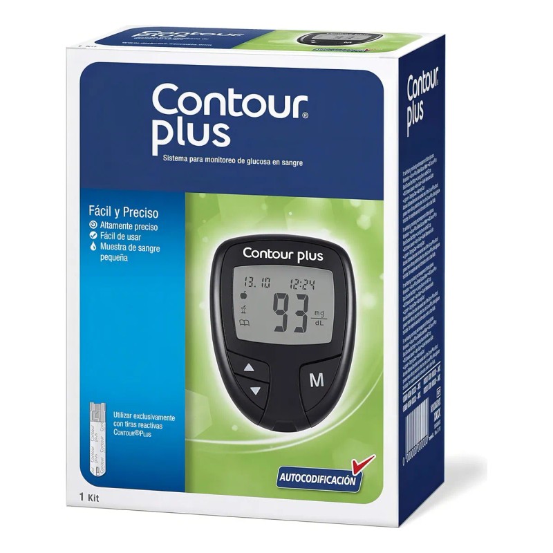 Contour Plus Glucómetro Para El Monitoreo De Glucosa Color Negro