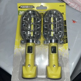 Performax (2) NEW Small Battery Operated Work Lights 200 Lumens Magnetic Base Swivel Hook