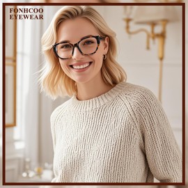 FONHCOO Bifocal Reading Glasses for Women, Cat Eye Blue Light Computer Readers Clear Top Eyewear with Spring Hinge(Tortoise 2.0)