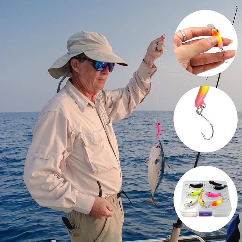 duisoad 8 Piece Trout Wobbler Set Fishing Lure Set Artificial