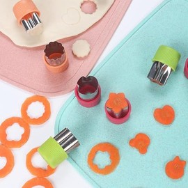 Juego de 45 cortadores de galletas, juego de herramientas para hornear sándwiches, cortador de frutas y verduras, cortador de sándwiches con mini tenedor para niños, niñas, almuerzo, caja bento