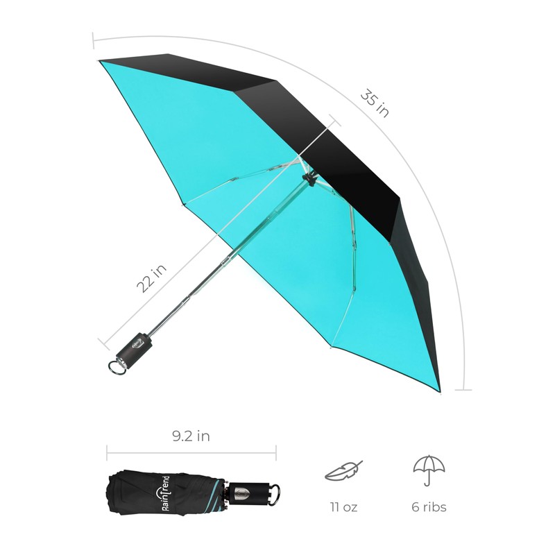 Raintrend Women's Auto Umbrella with UV Protection, Blue, 48"