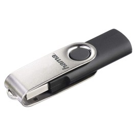 Hama 94175 Rotate FlashPen, USB 2.0, 16GB, 10MB/s - Black | Silver