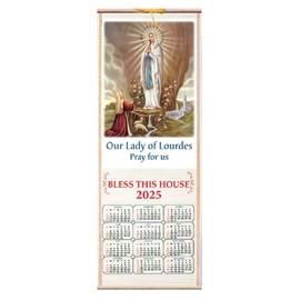 Our Lady of Lourdes ~ Verse ~ Calendar 2025 Bless this House Scroll Christmas New Year gift boxed Lourdes Apparition