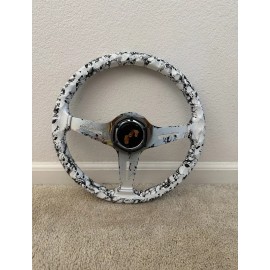 Unbranded 350mm Deep Dish Steering Wheel - Fit 6 hole Hub Like Vertex Nardi NRG Grip