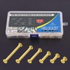 Glarks 80 Sets Chicago Screws Assortment, M5 x 6/15/25/35/45/55 Brass
